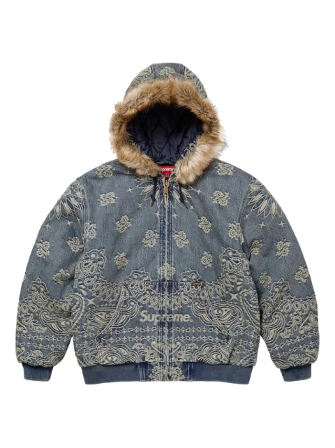 Supreme bandana-jacquard denim jacket