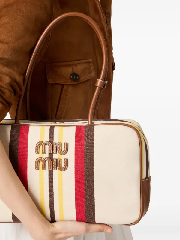 ミュウミュウ/関税送料込み BEAU SMALL TOTE BAG Miu Miu Beau Tote Bag | Neutrals | FARFETCH