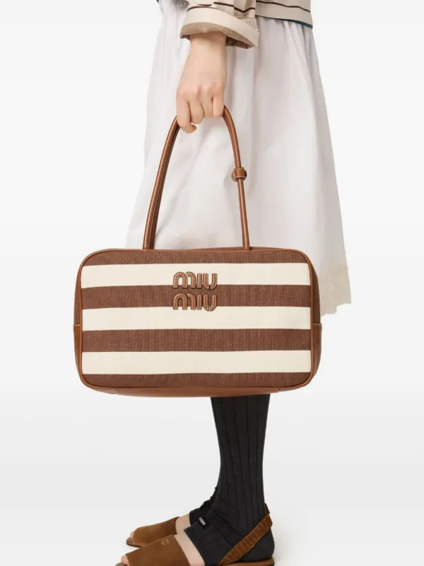 Miu Miu Beau Tote Bag | Brown | FARFETCH