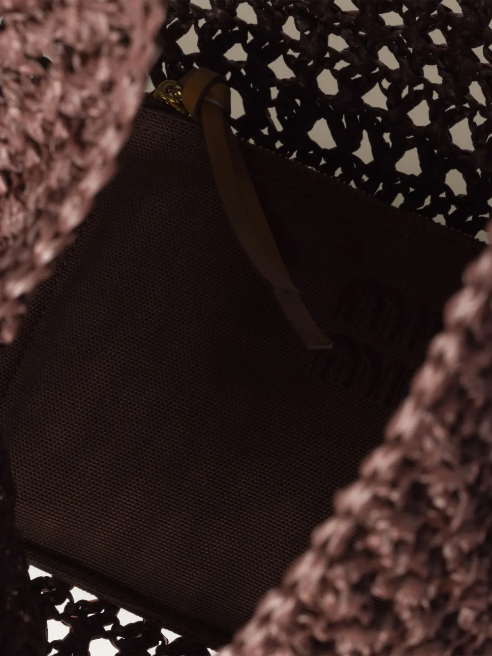 Miu Miu Raffia-effect Woven Shoulder Bag | Brown | FARFETCH