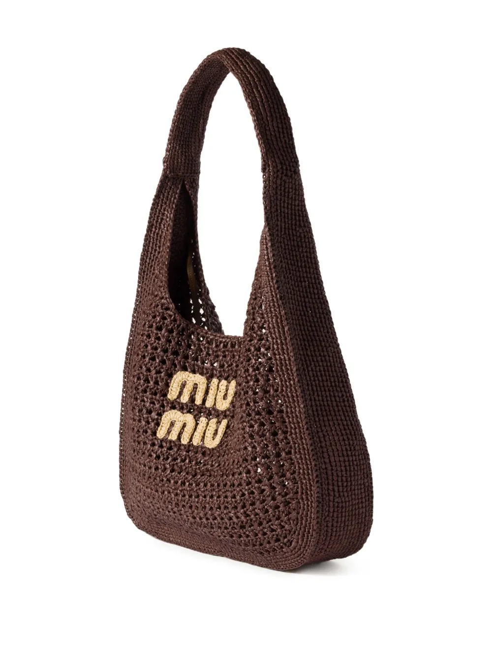 Miu Miu Raffia-effect Woven Shoulder Bag