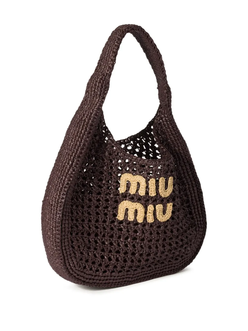 Miu Geweven shopper Bruin