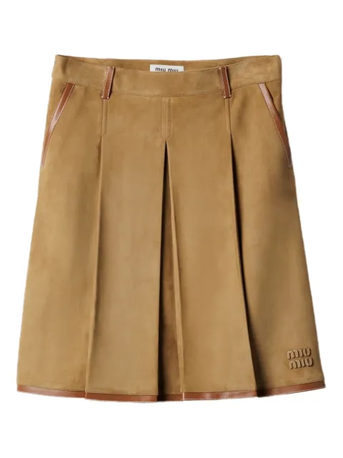 Miu Miu jupe en daim à design plissé