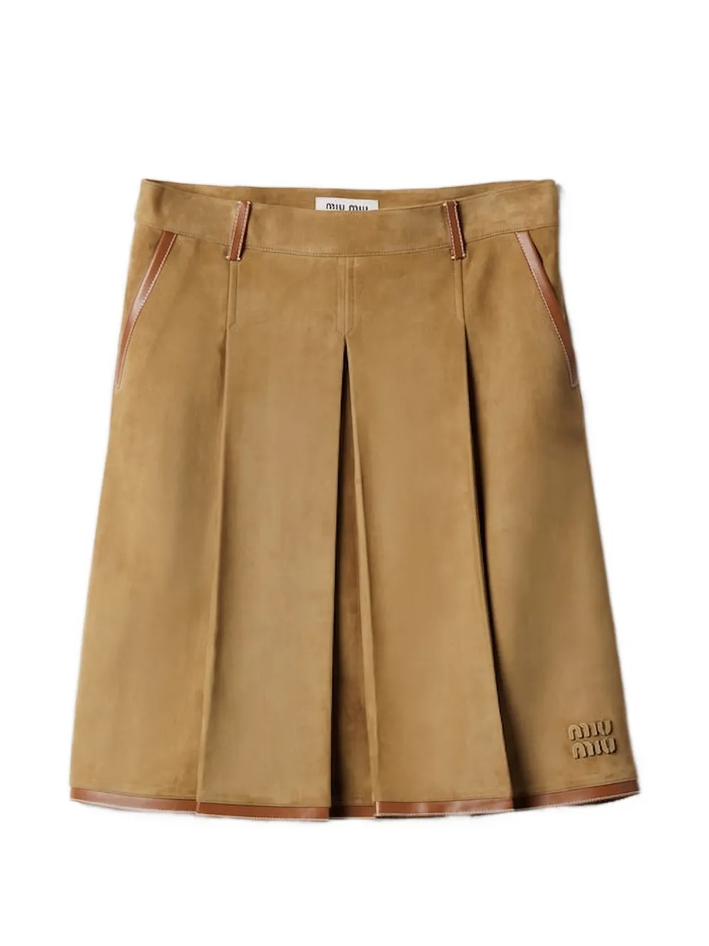正規品 andmary Miu pleats skirt /brown M Miu Miu Pleated Suede Skirt | Brown | FARFETCH