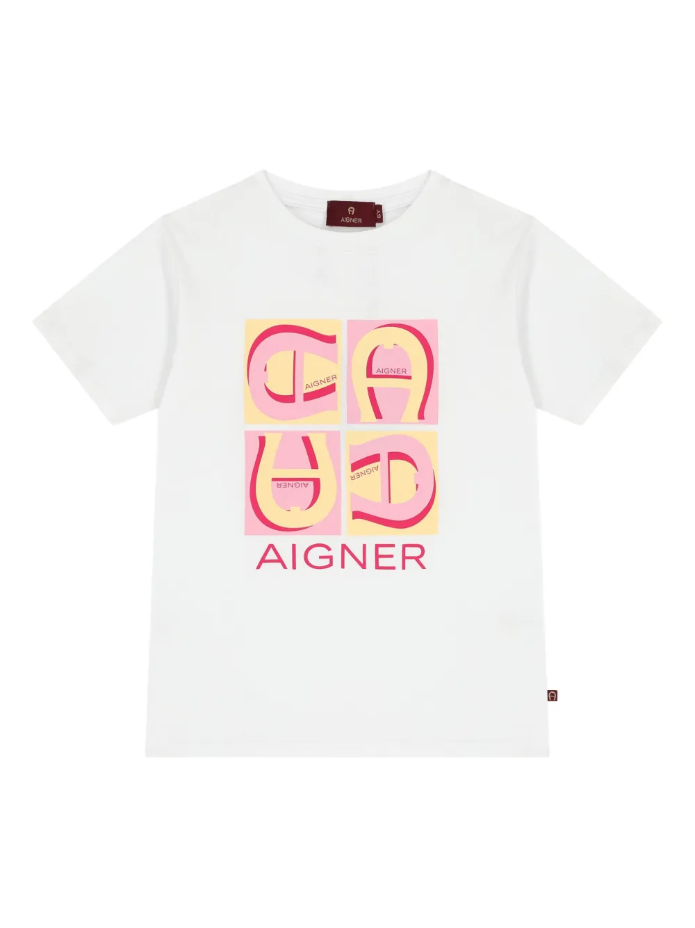 Aigner Kids T-shirt met logoprint Wit