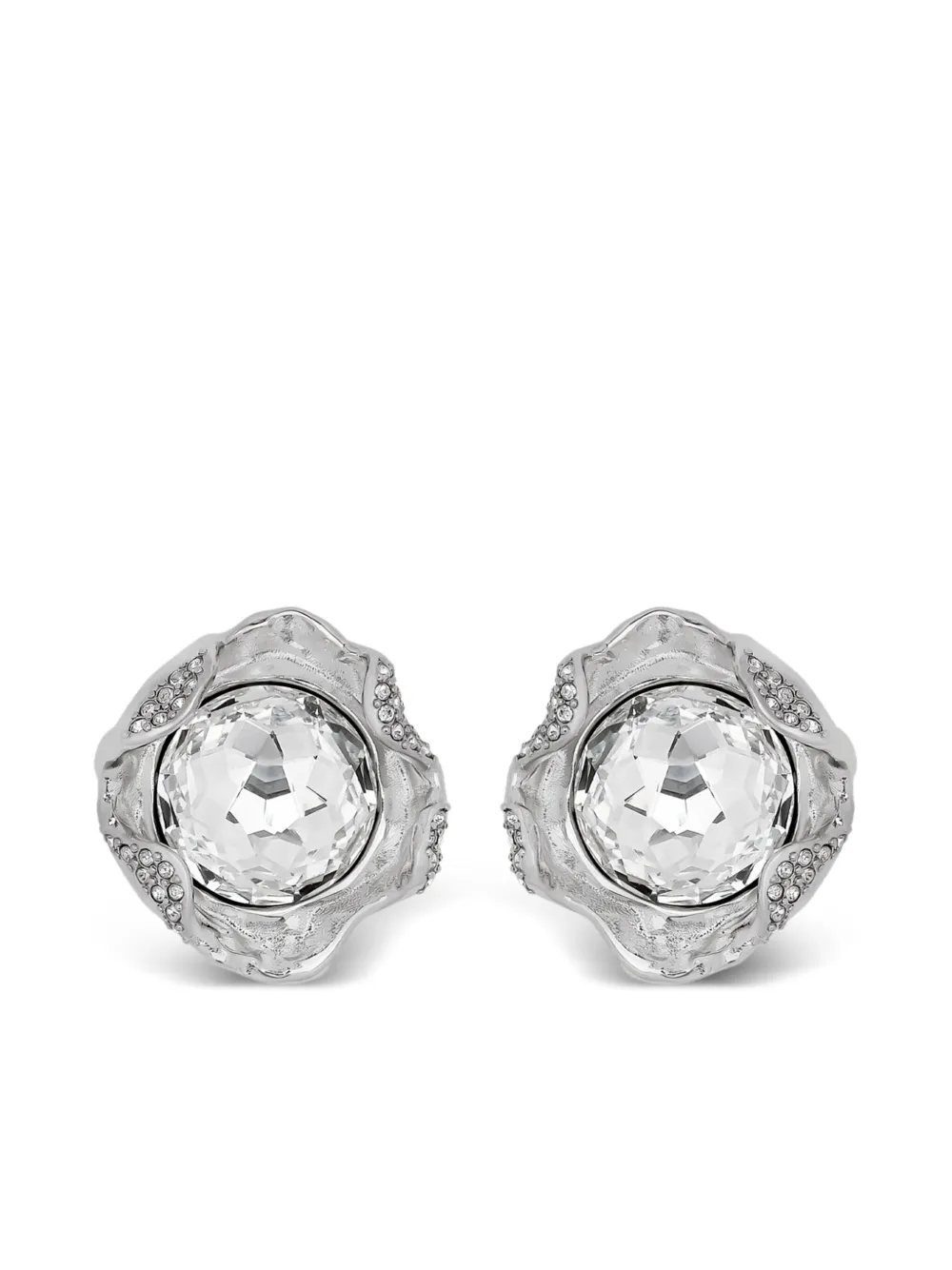 Oscar de la Renta クリスタル ピアス - シルバートーン Oscar de la Renta クリスタル ピアス - シルバートーン