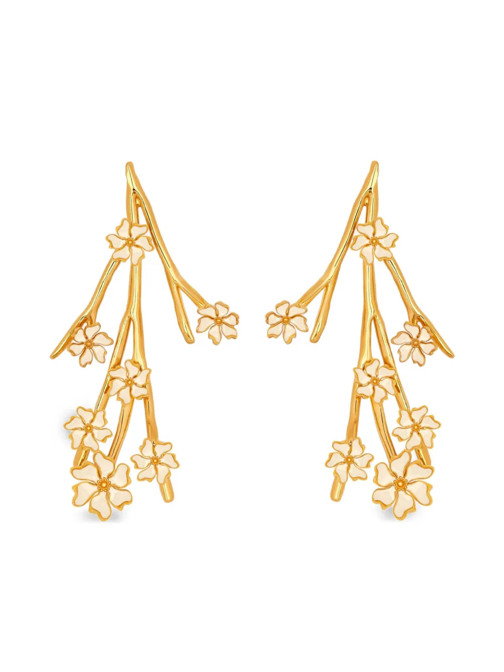 Oscar de la Renta フローラル ピアス - ゴールドトーン Oscar de la Renta フローラル ピアス - ゴールドトーン