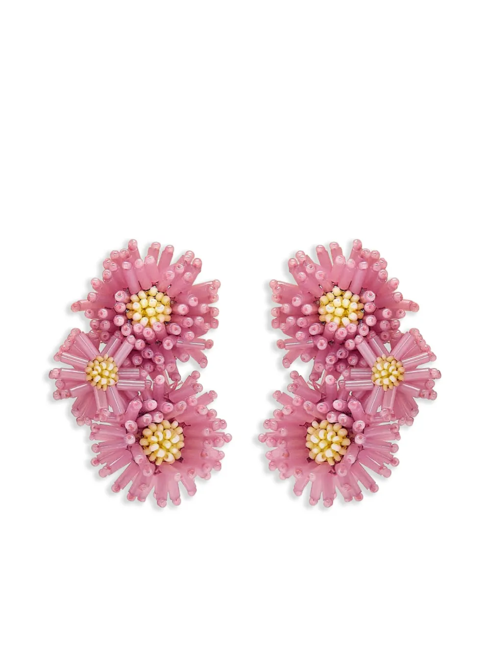 Oscar de la Renta Pompom Flower ピアス - ピンク Oscar de la Renta Pompom Flower ピアス - ピンク