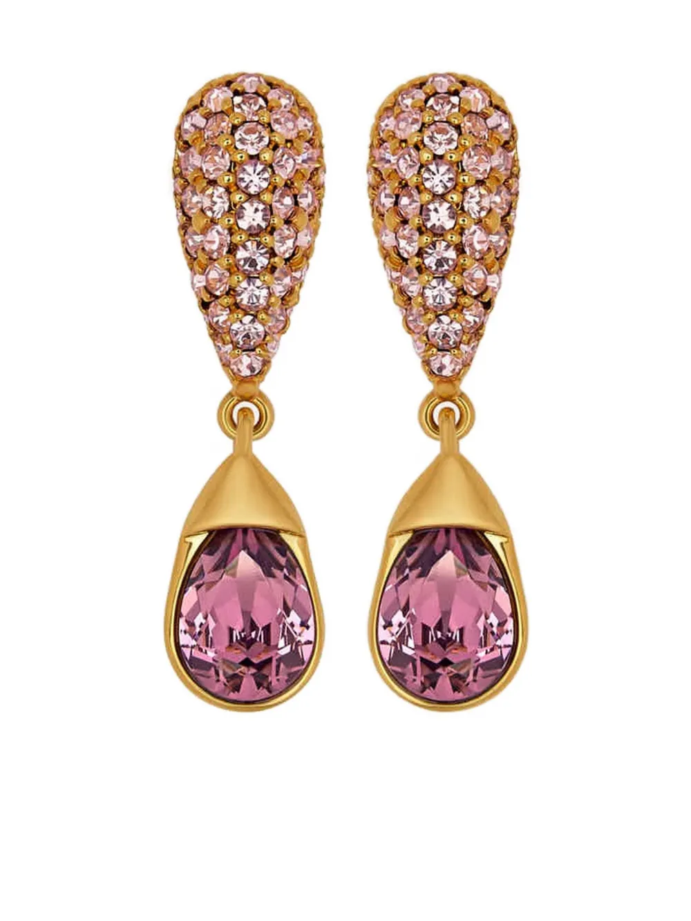 Oscar de la Renta Pavé Drop earrings - Oro