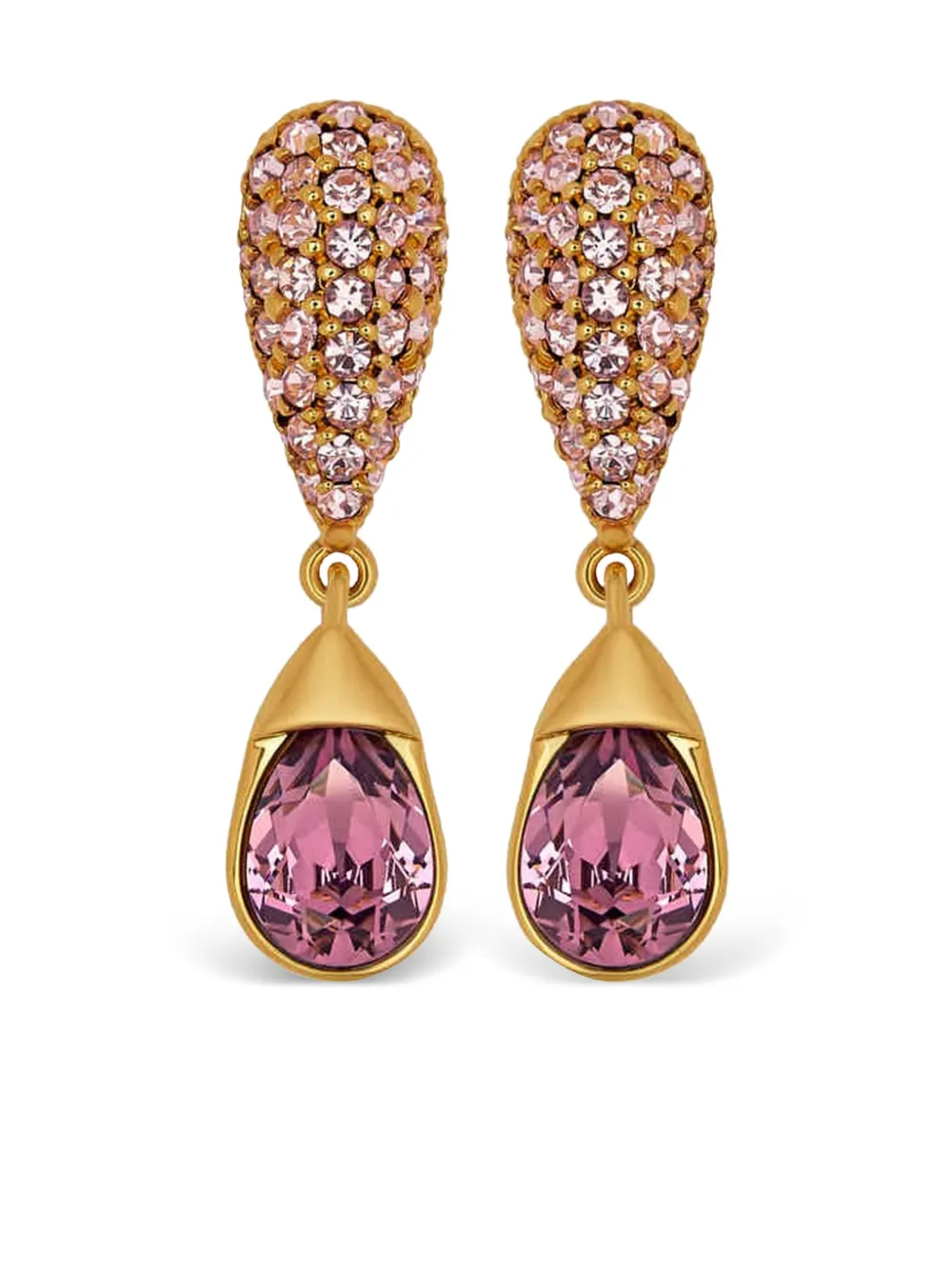 Oscar de la Renta Pavé Drop earrings - ゴールドトーン Oscar de la Renta Pavé Drop earrings - ゴールドトーン