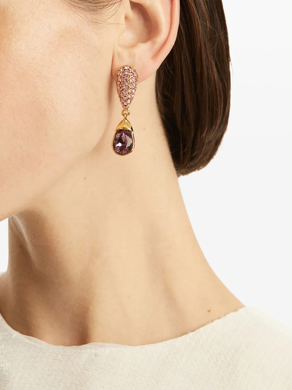 Oscar de la Renta Pavé Drop earrings - Goud