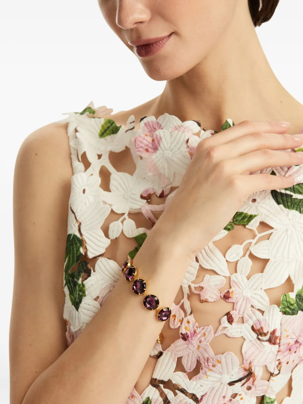 Oscar de la Renta Armband met kristallen - Goud