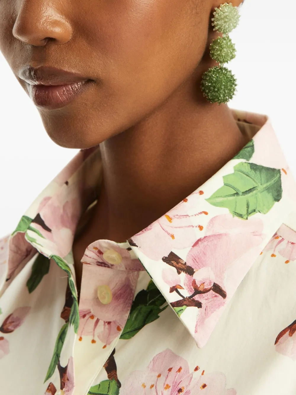 Oscar de la Renta Oorbellen met kralen - Groen