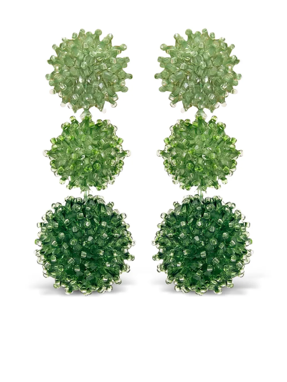 Oscar de la Renta ビーズピアス - グリーン Oscar de la Renta ビーズピアス - グリーン