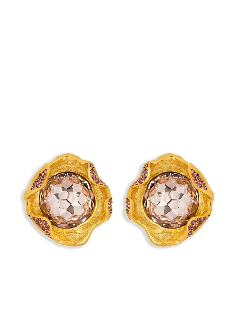 Oscar de la Renta Crystal Nest ピアス - ゴールドトーン Oscar de la Renta Crystal Nest ピアス - ゴールドトーン