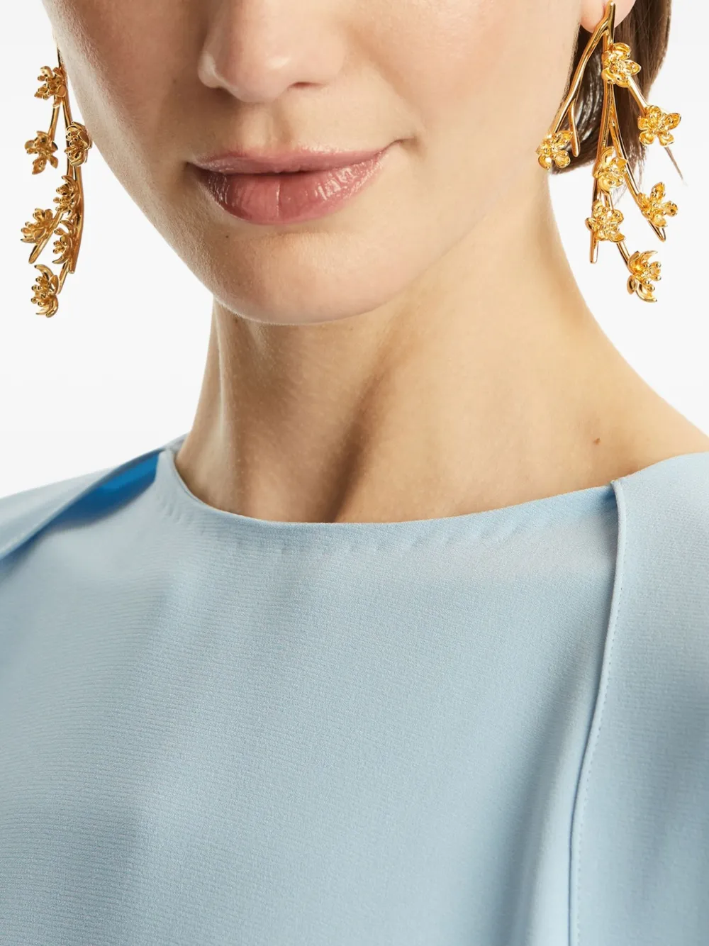 Oscar de la Renta Oorbellen met bloemendetail - Goud
