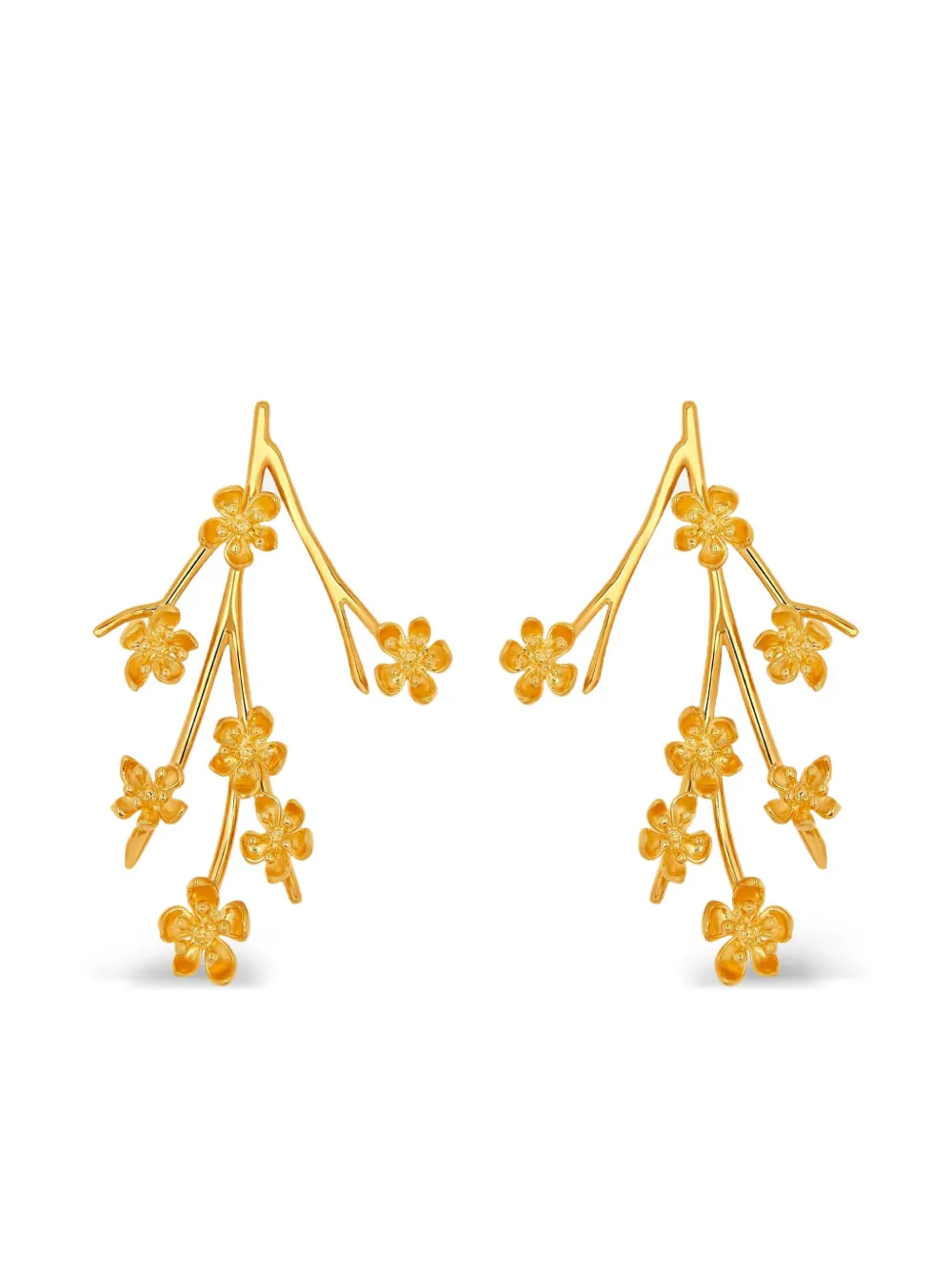 Oscar de la Renta フローラル ピアス - ゴールドトーン Oscar de la Renta フローラル ピアス - ゴールドトーン