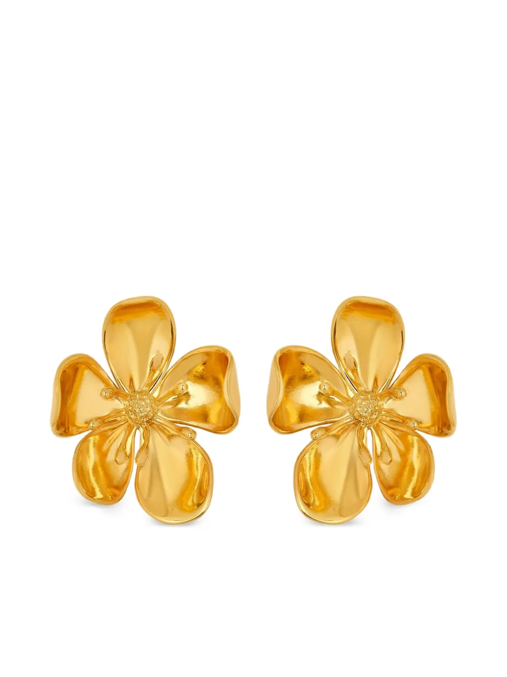 Oscar de la Renta フローラル ピアス - ゴールドトーン Oscar de la Renta フローラル ピアス - ゴールドトーン