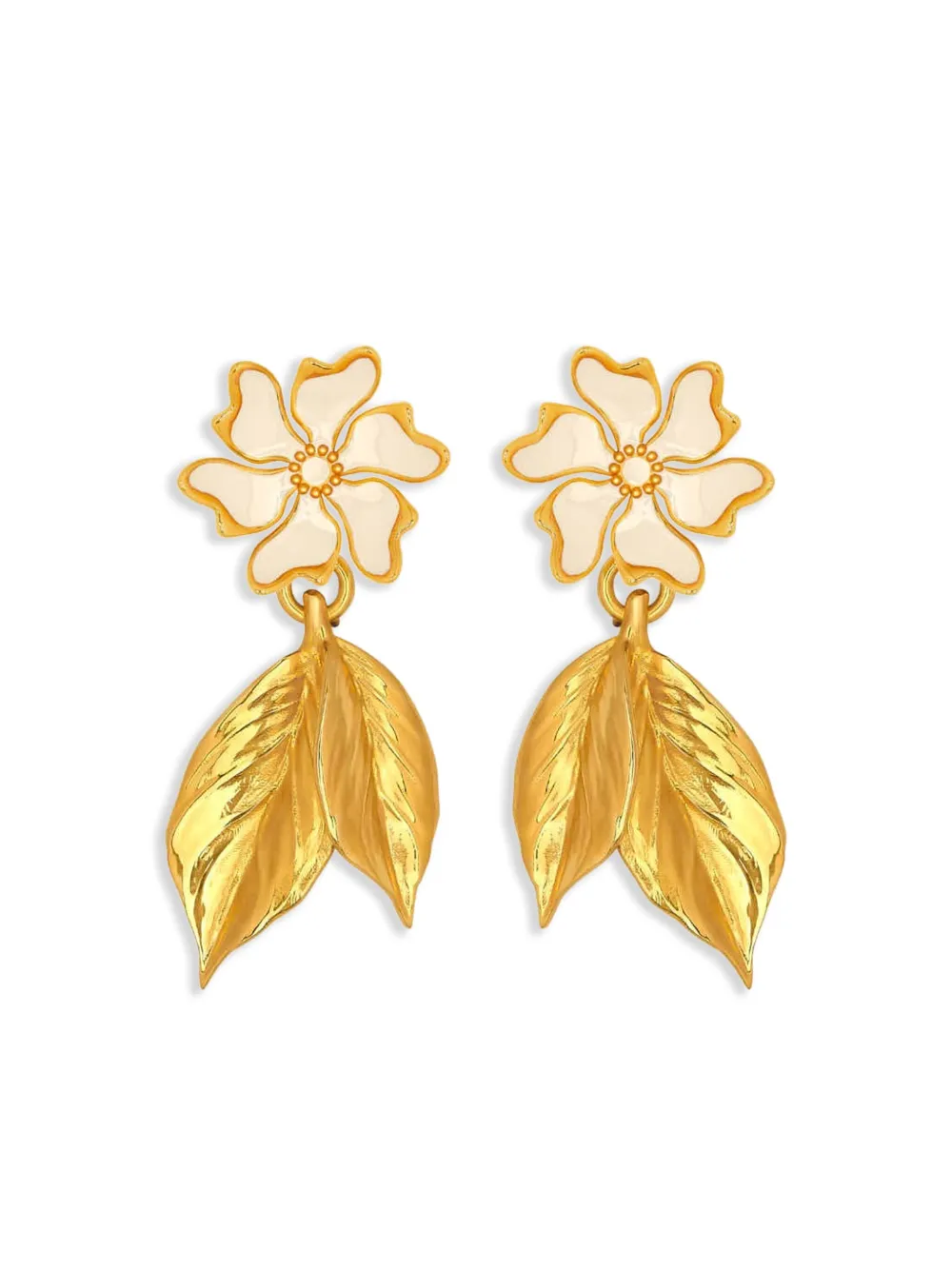 Oscar de la Renta flower-detailing earrings - ゴールドトーン Oscar de la Renta flower-detailing earrings - ゴールドトーン