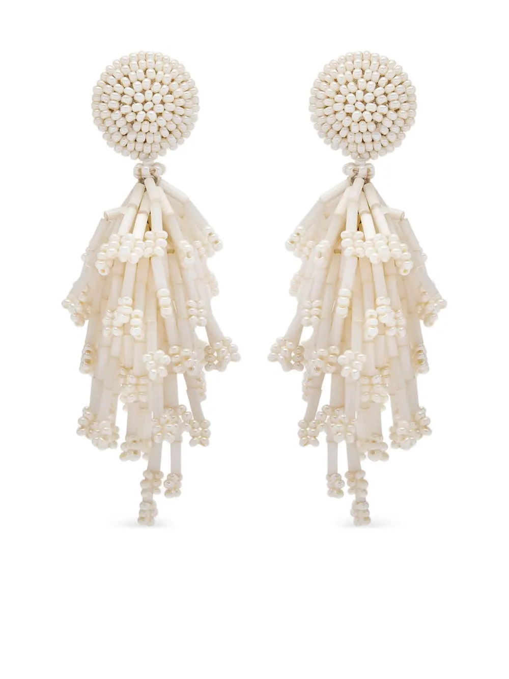 Oscar de la Renta ビーズピアス - ホワイト Oscar de la Renta ビーズピアス - ホワイト