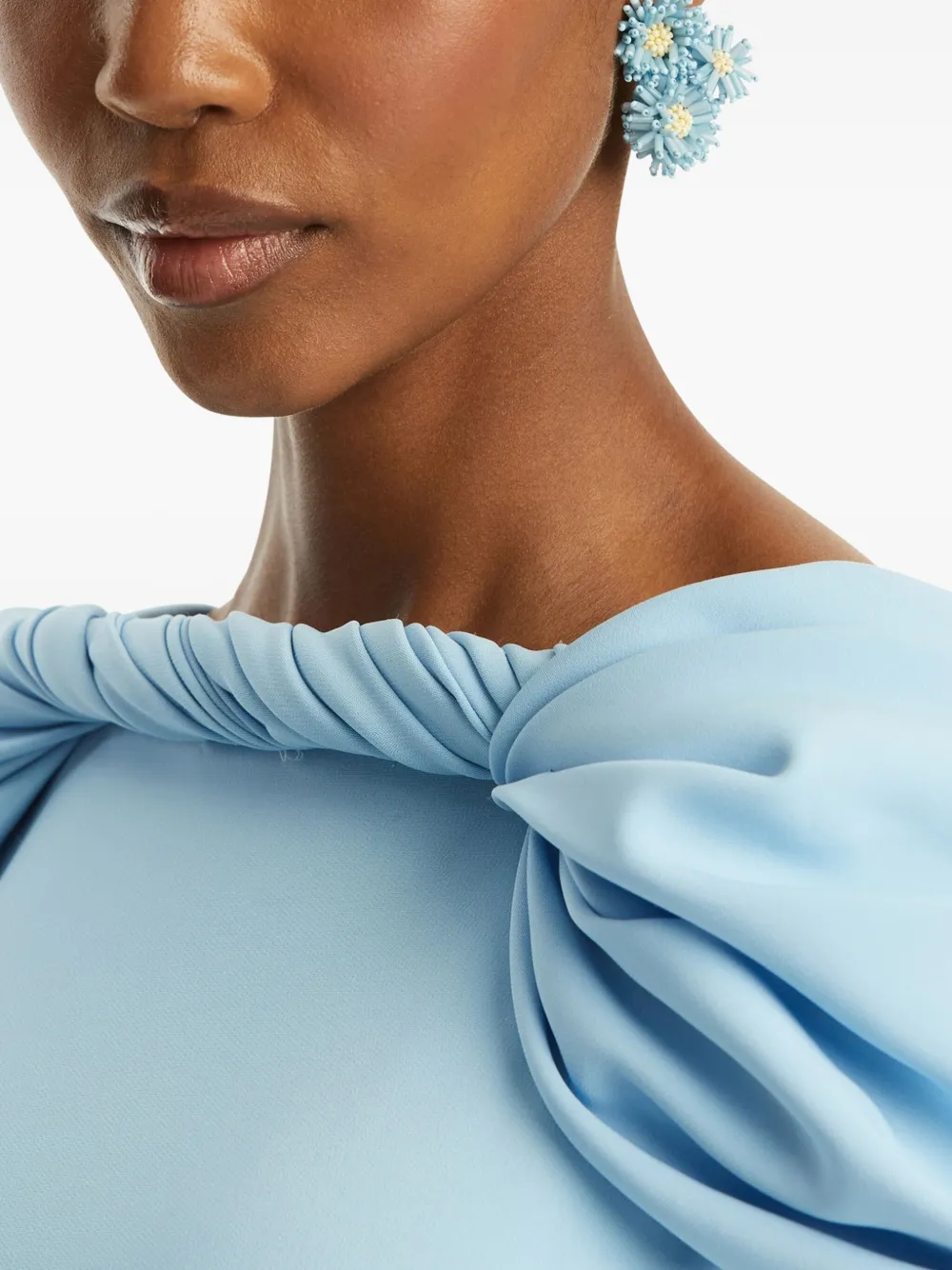Oscar de la Renta Pompom Flower oorbellen - Blauw