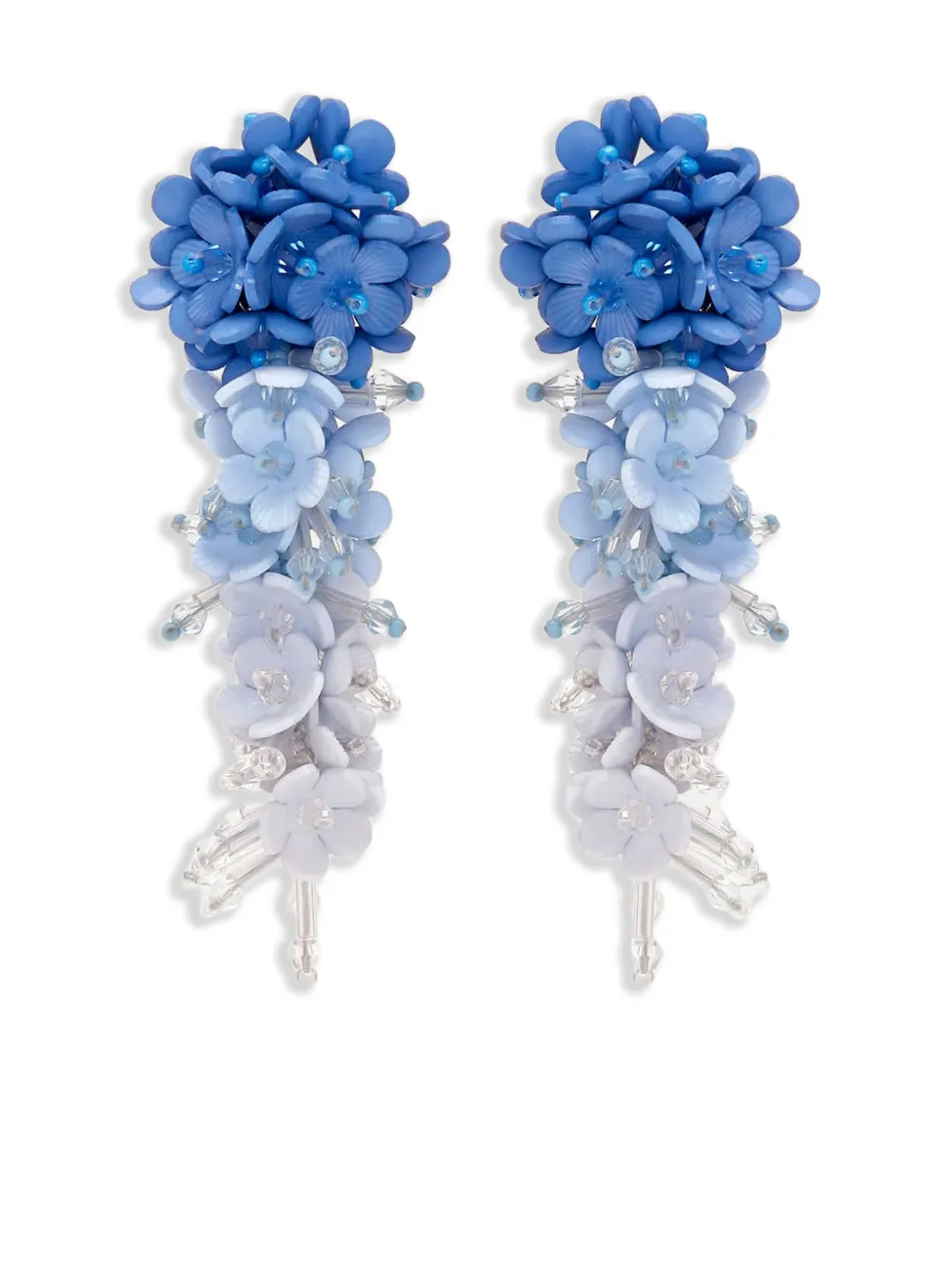 Oscar de la Renta フローラル ピアス - ブルー Oscar de la Renta フローラル ピアス - ブルー