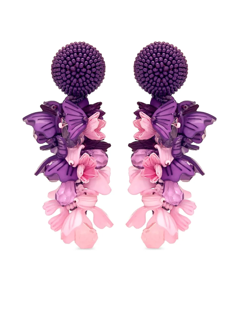 Oscar de la Renta フローラル ピアス - パープル Oscar de la Renta フローラル ピアス - パープル