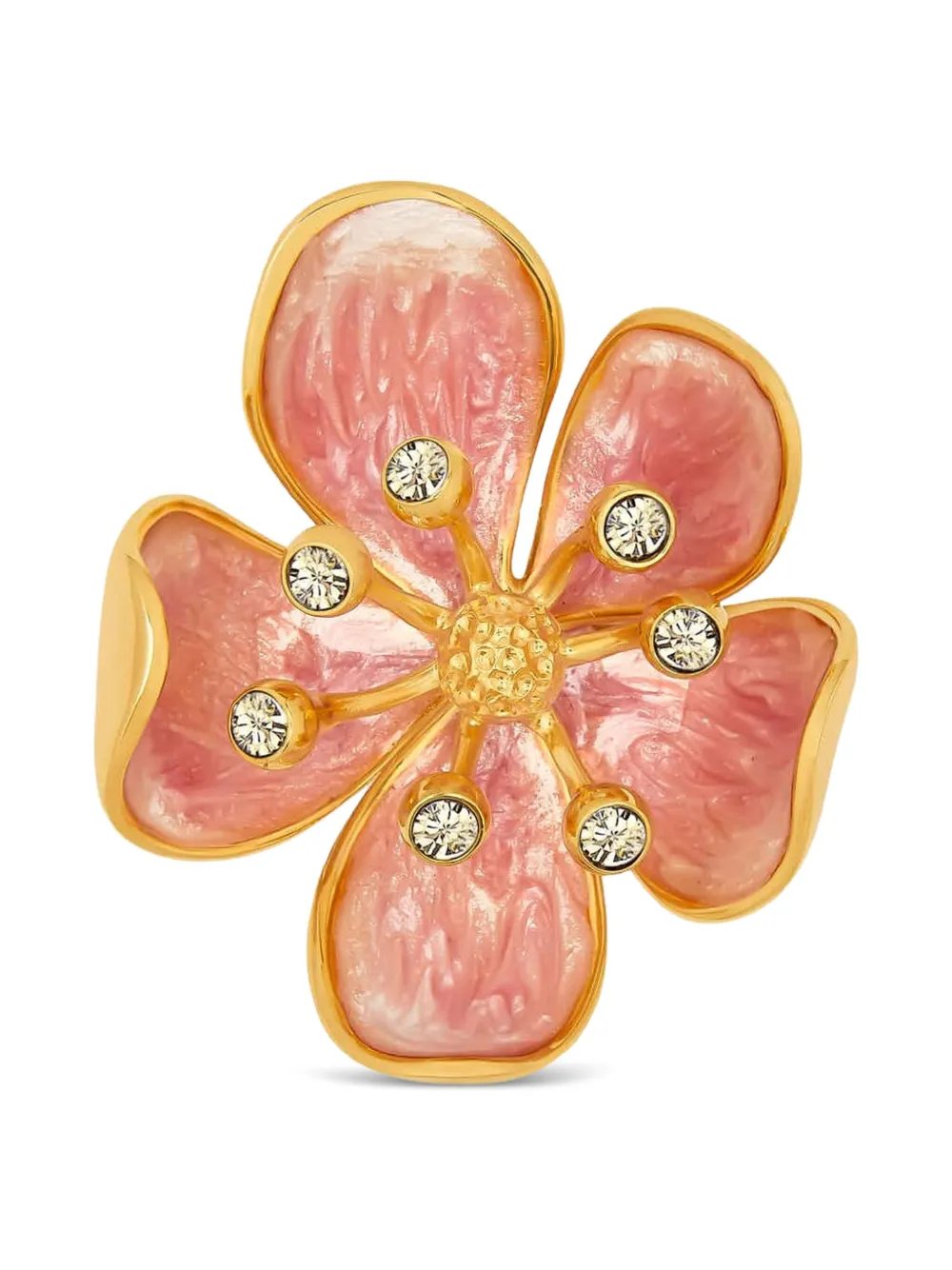 Oscar de la Renta Cherry Blossom ブローチ - ゴールドトーン Oscar de la Renta Cherry Blossom ブローチ - ゴールドトーン