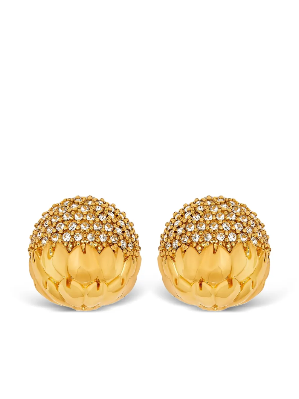 Oscar de la Renta クリスタル ピアス - ゴールドトーン Oscar de la Renta クリスタル ピアス - ゴールドトーン