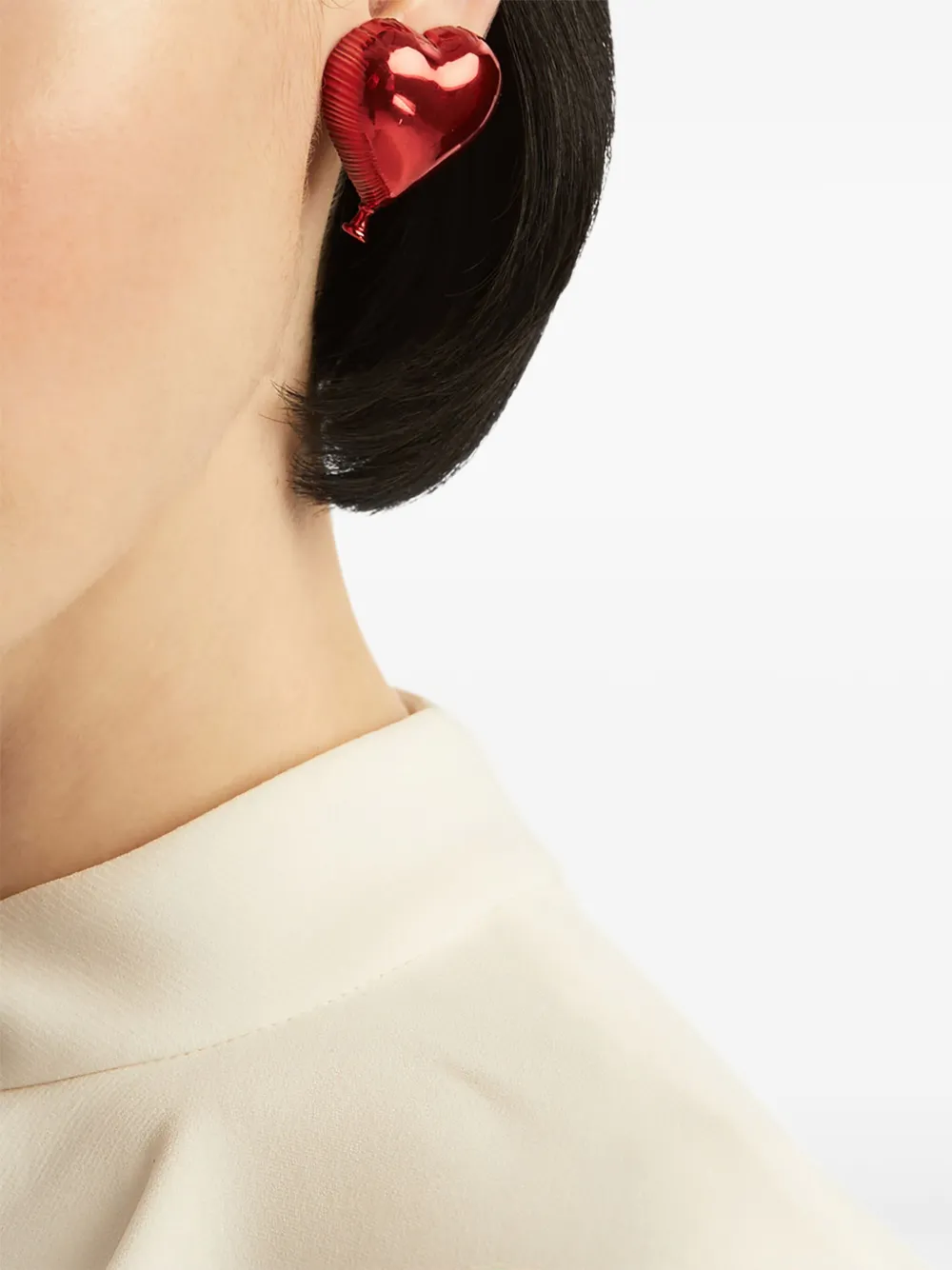 Oscar de la Renta Heart Balloon clip-on oorbellen - Rood