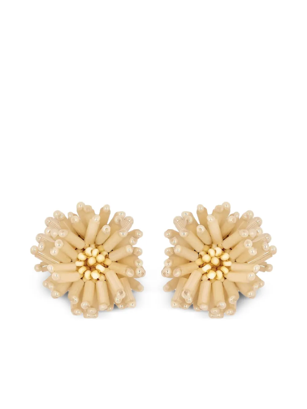 Oscar de la Renta Pompom Flower イヤリング - ニュートラル Oscar de la Renta Pompom Flower イヤリング - ニュートラル