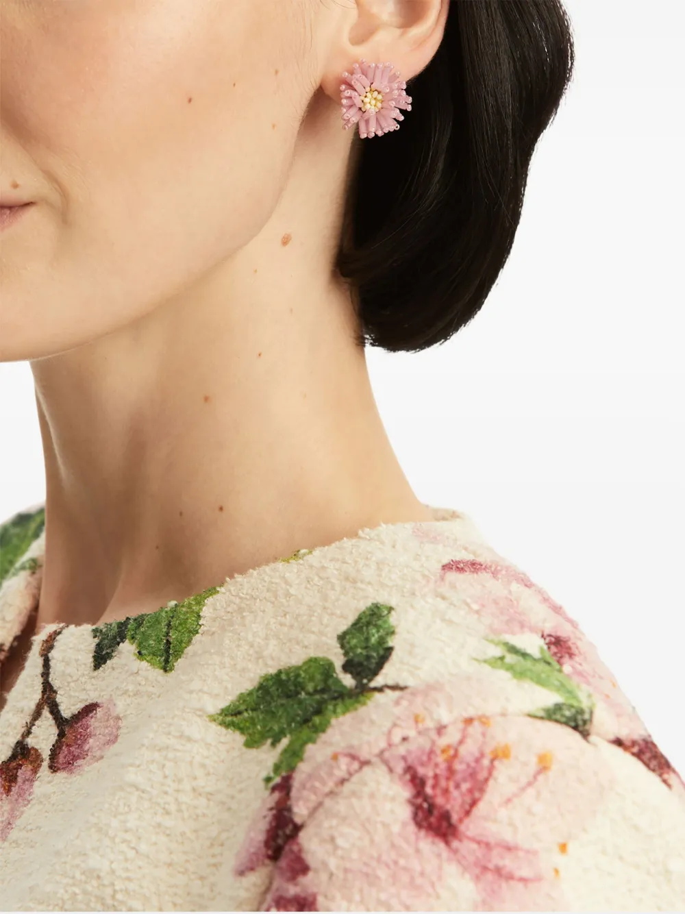 Oscar de la Renta Pompom Flower oorbellen - Roze