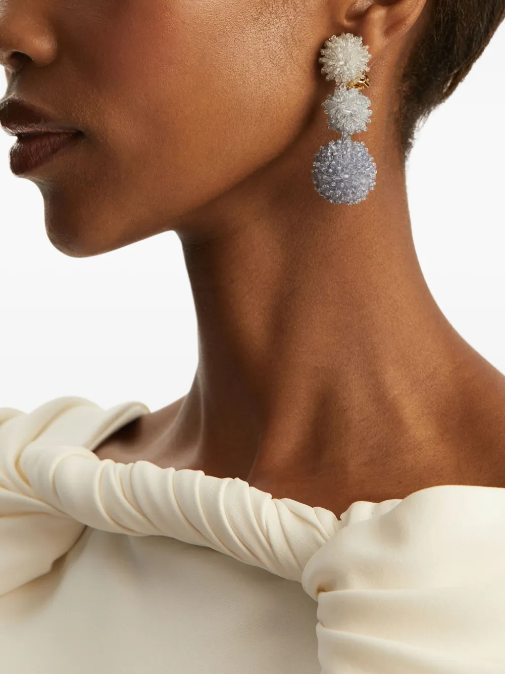 Oscar de la Renta Oorbellen met kralen - Blauw