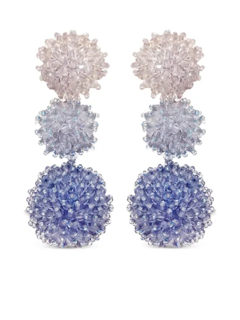 Oscar de la Renta Par de brincos com detalhe de contas