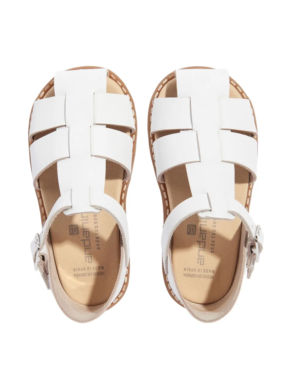 ANDANINES strappy leather sandals White