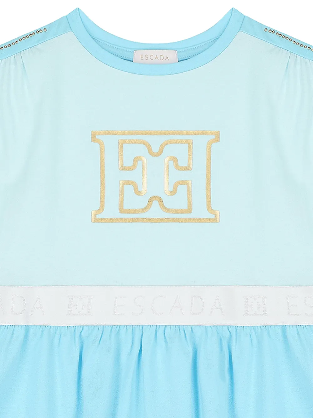 Escada Kids Jurk met logoprint Blauw