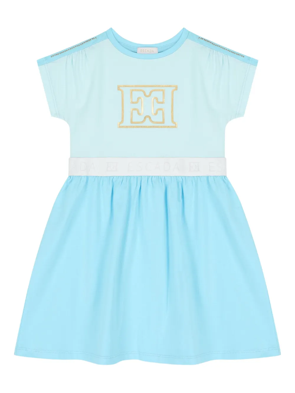 Escada Kids Jurk met logoprint Blauw
