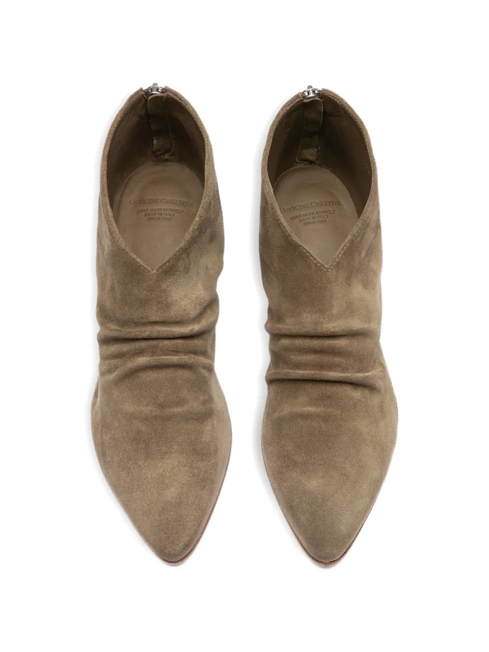 Officine Creative Severine 028 laarzen met puntige neus en ruches Beige