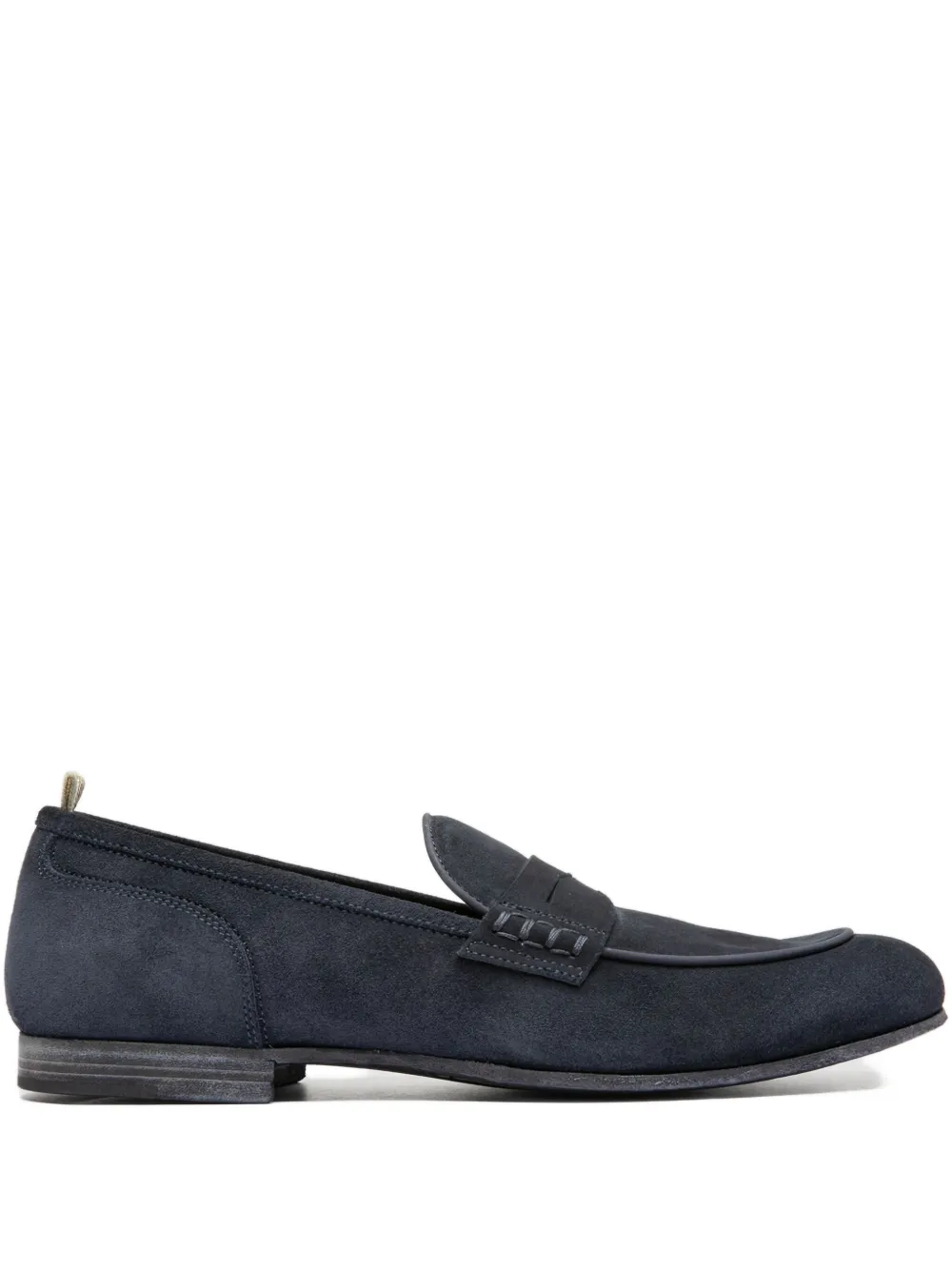 Officine Creative penny-stitched suede loafers Blue
