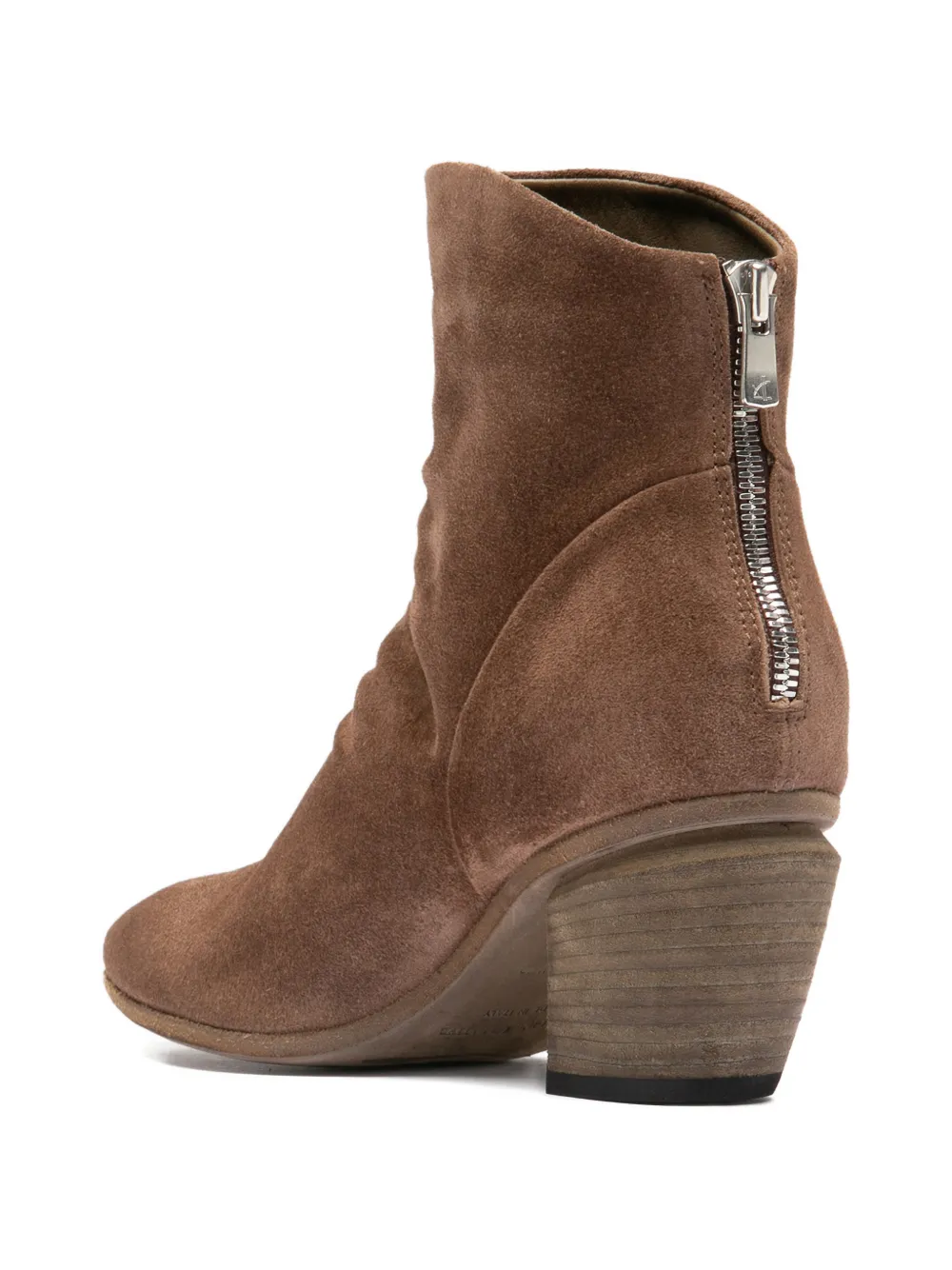 Officine Creative Severine 002 pointed-toe ruched boots Bruin