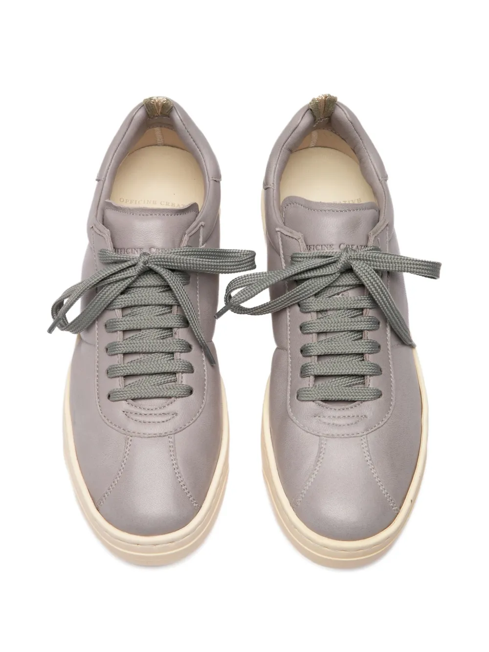 Officine Creative Karma leather lace-up sneakers Grijs