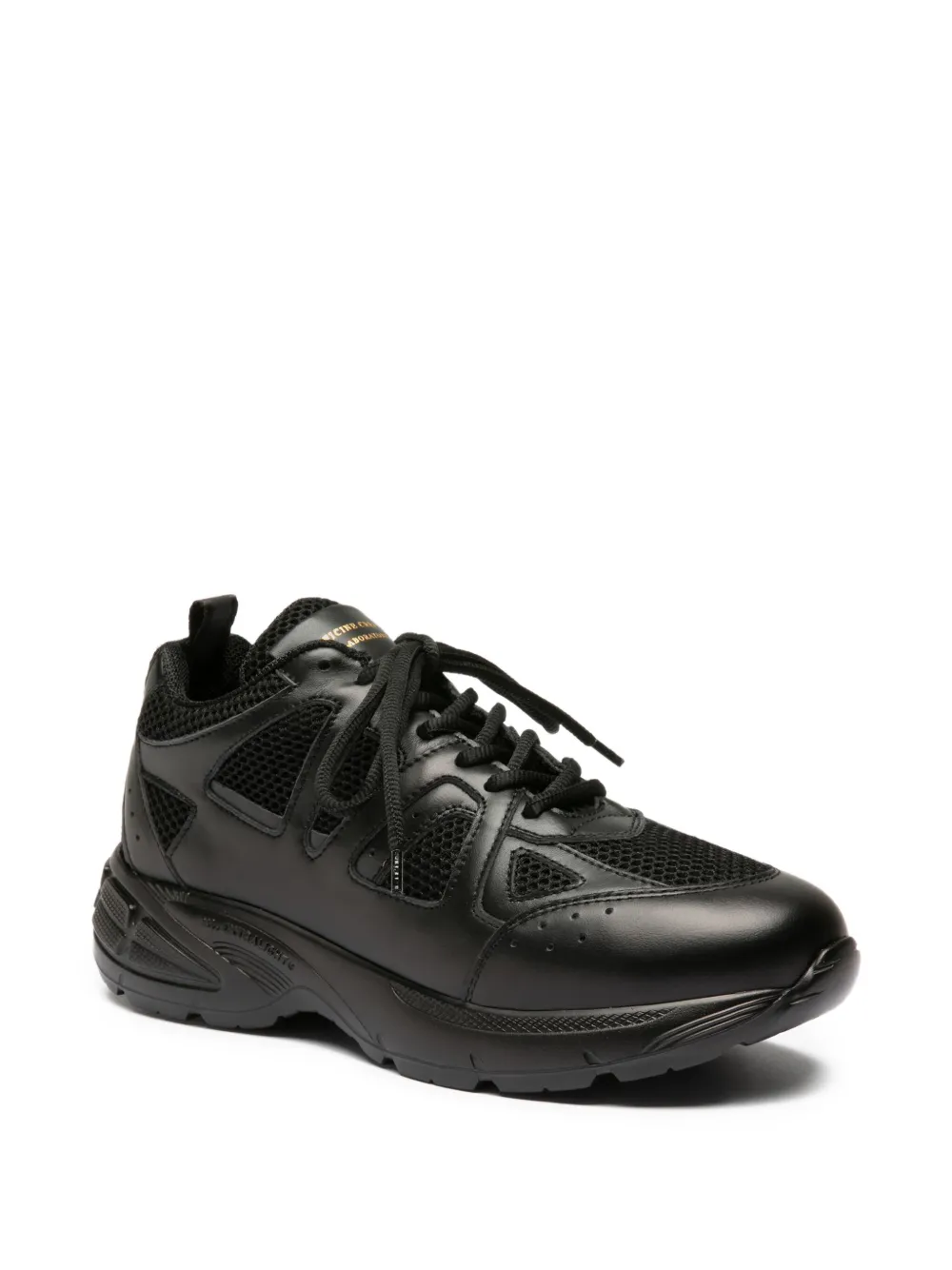 Officine Creative Leren sneakers met mesh Zwart