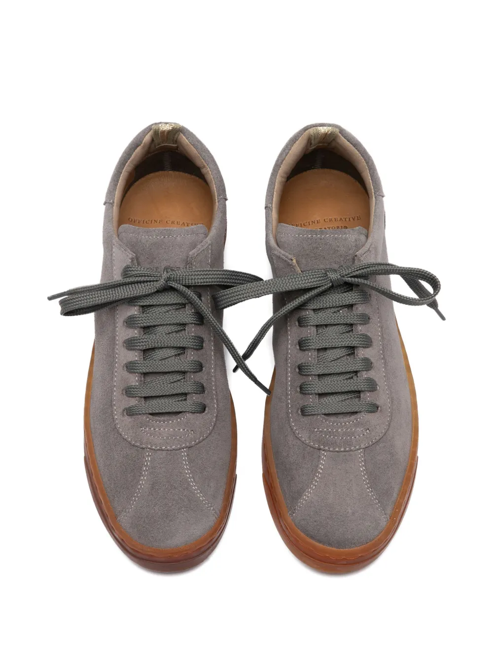 Officine Creative Karma lace-up suede sneakers Grey