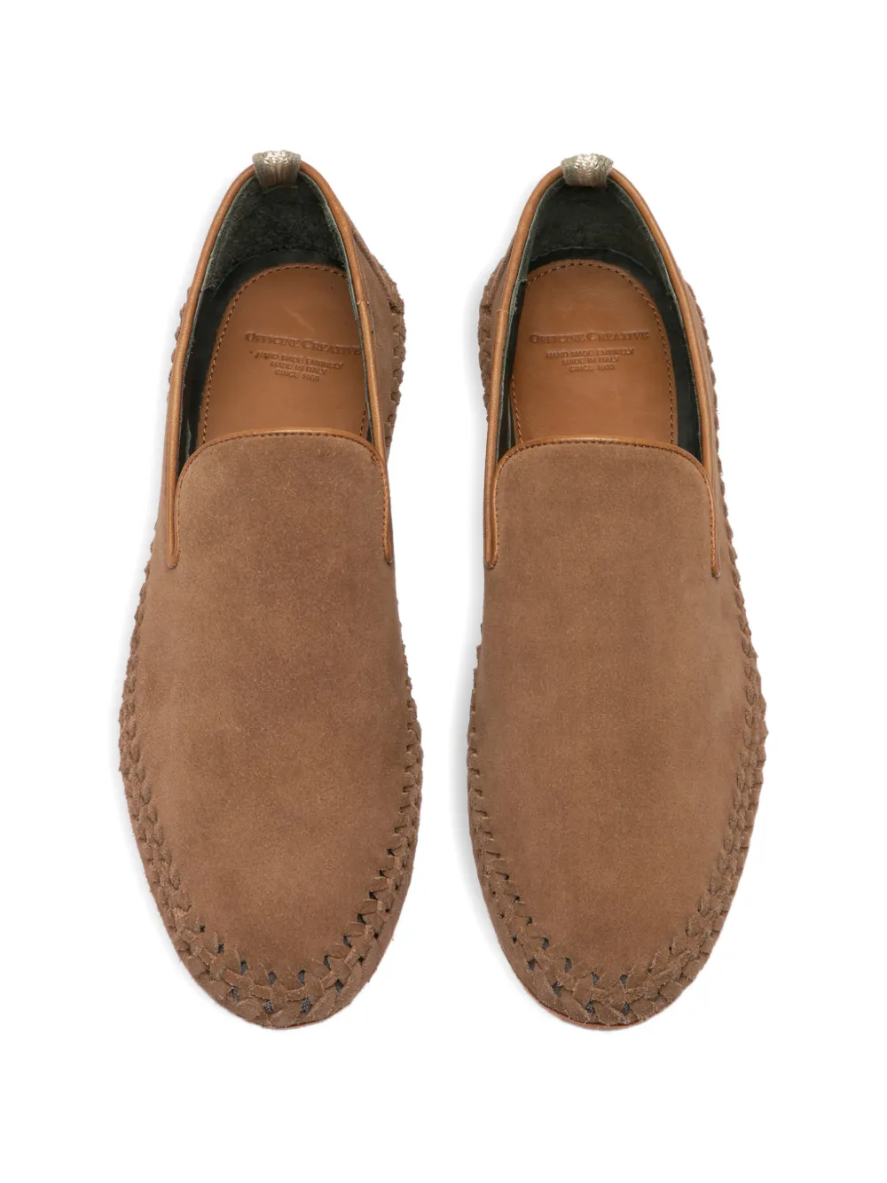 Officine Creative Nazar 001 loafers met geweven detail Bruin