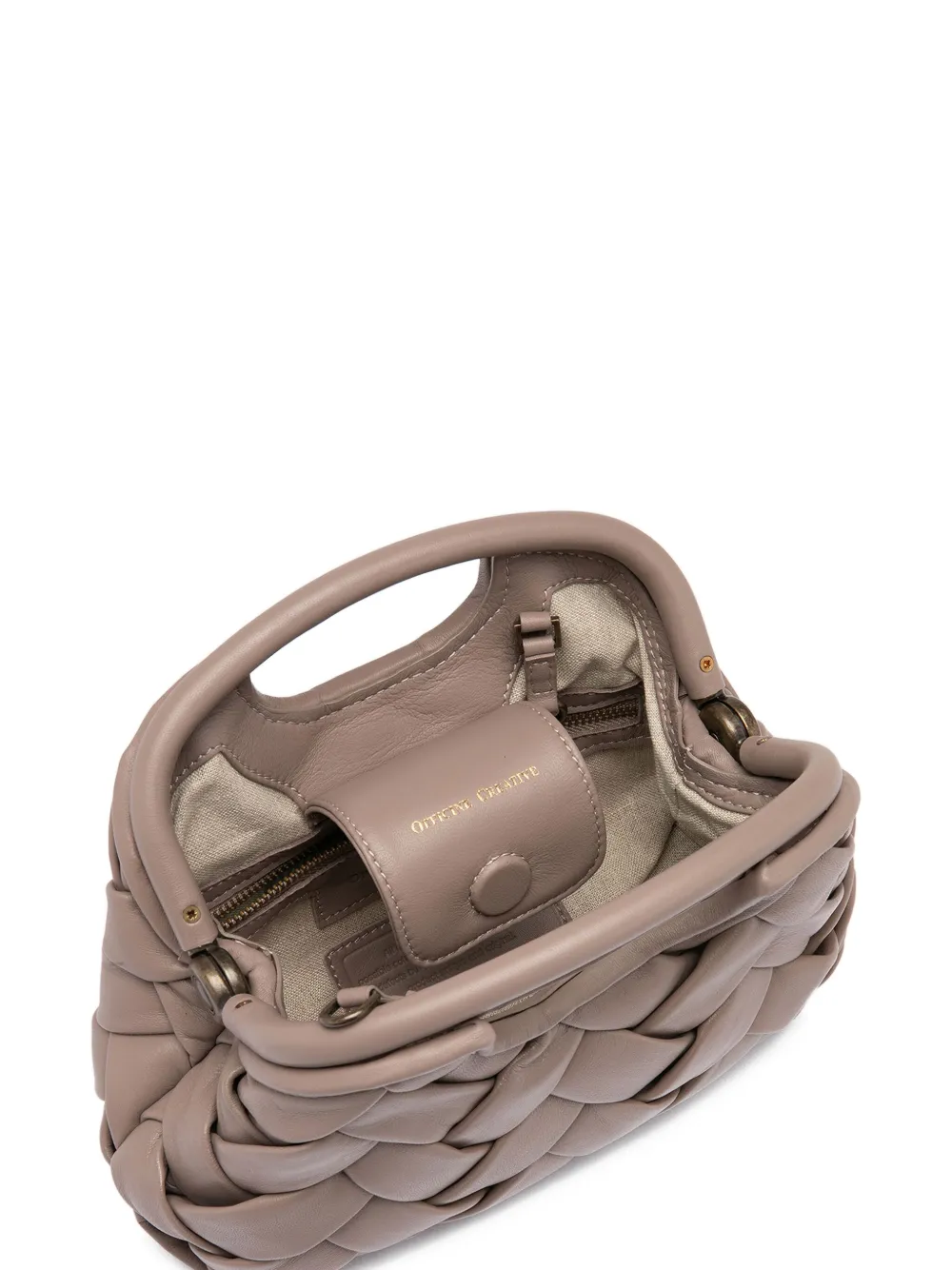 Officine Creative Helen geweven shopper Beige