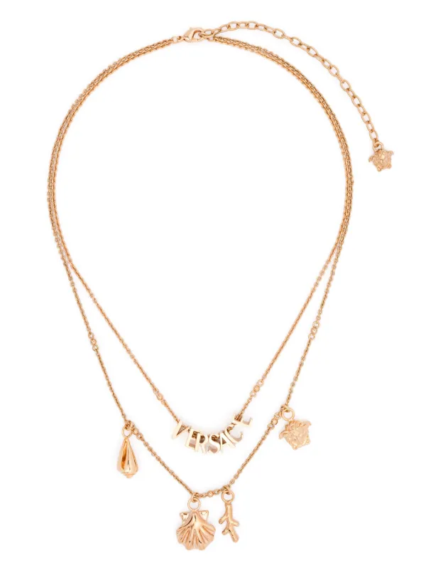 Versace Logo-lettering Necklace in Gold
