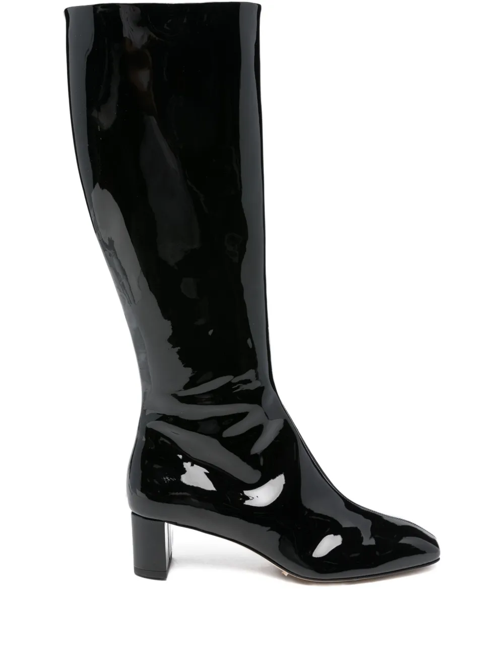 Aeyde 50mm Marty patent calf leather knee-high boots Black