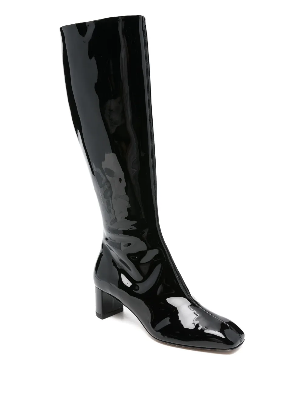 Aeyde 50mm Marty patent calf leather knee-high boots Black