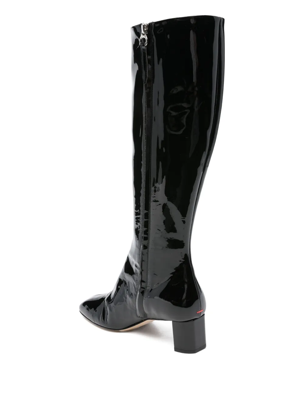 Aeyde 50mm Marty patent calf leather knee-high boots Black