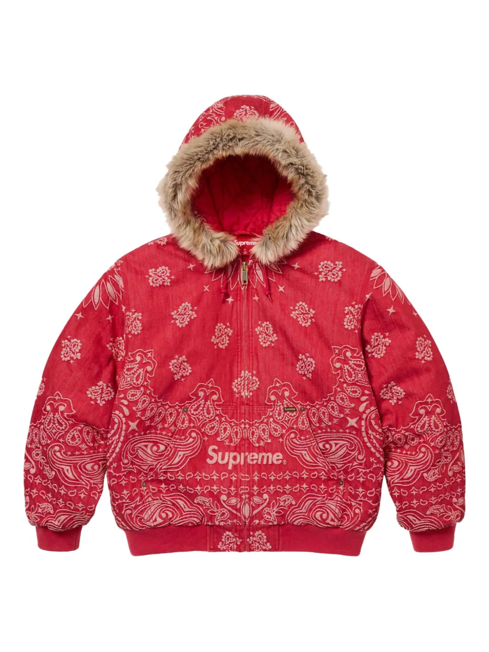 Supreme Denim jack met bandana-jacquard Rood
